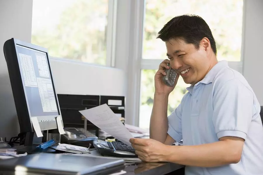 man talking on phone